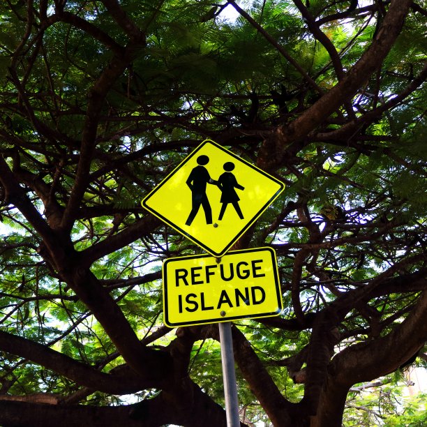 树林中的避难所岛标志图片下载