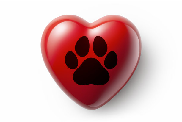 红心和狗爪印图片下载