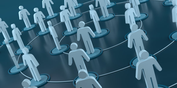 象形人物网络连接，3D渲染图片下载