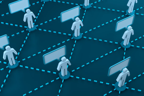 象形人物网络连接，3D渲染图片下载