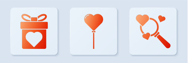 气球的形式心形礼盒与心图片下载