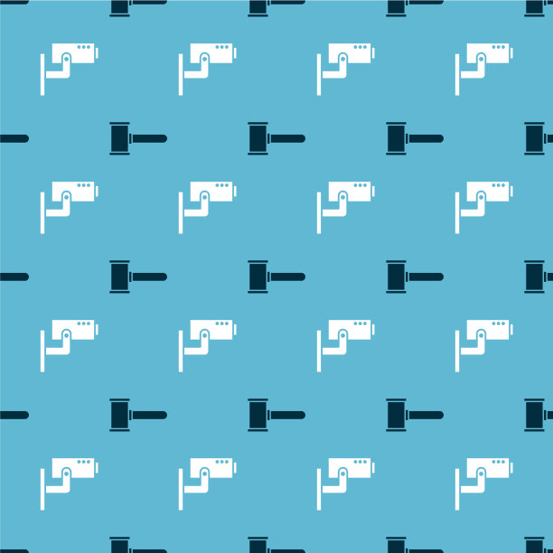 把法官的木槌和安全摄像头设置成无缝的图片下载