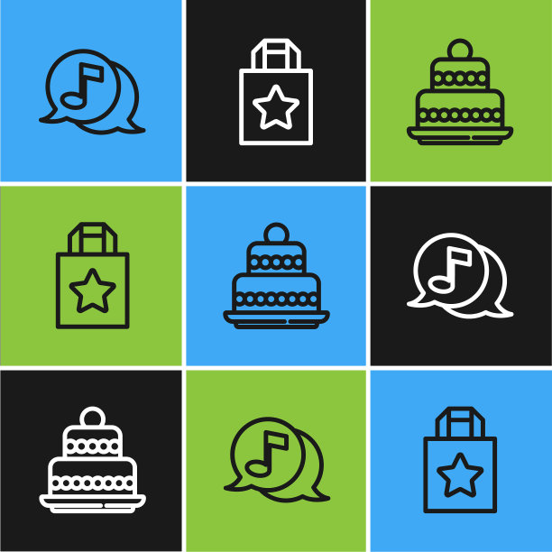 在语音气泡蛋糕和设定线音符图片下载