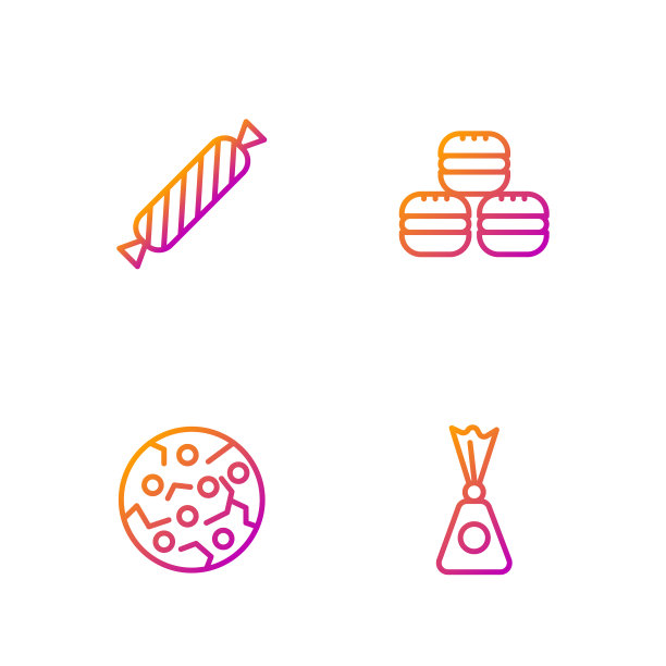 设置线糖果饼干或饼干和马卡龙图片下载