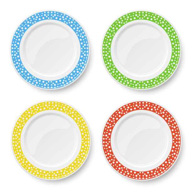 设置彩色板与白色圆点图案图片下载