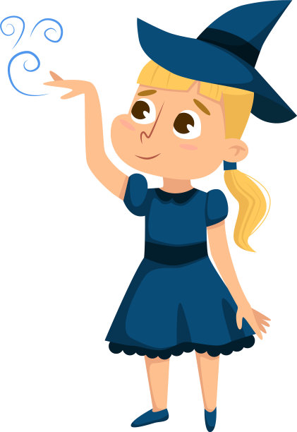 小女巫练习巫术可爱的金发图片下载