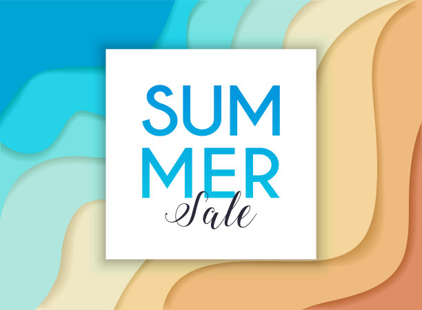 夏季销售横幅海报传单抽象图片下载