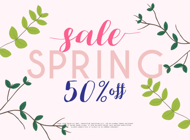 带花的促销横幅和海报图片下载