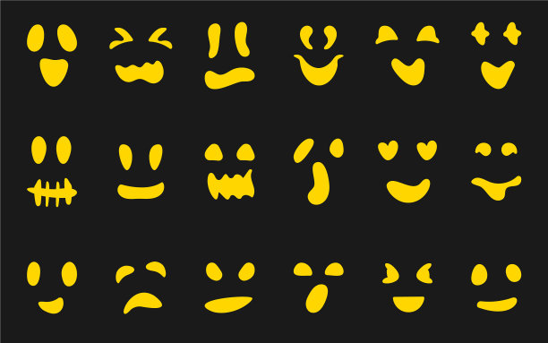 万圣节的面孔是南瓜鬼的剪影图片下载