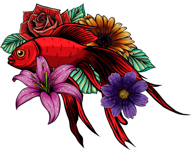 金鱼游ztangle风格的卡通图片下载