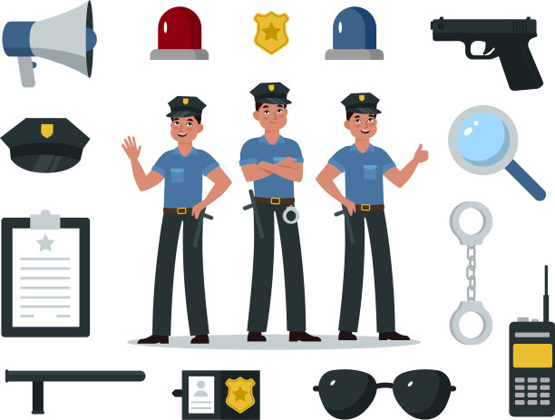 警察装备警察人物图片下载