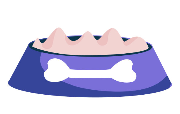 狗粮装在蓝色碗里，骨印分离图片下载