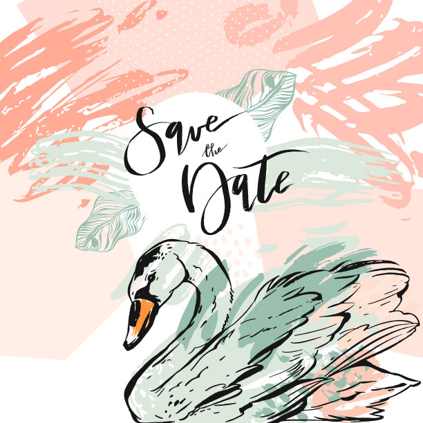 婚礼请柬用白天鹅雕成图片下载