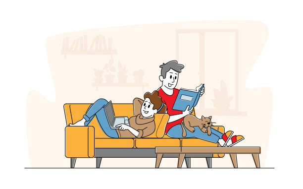 幸福的夫妻一起放松坐在家里图片下载