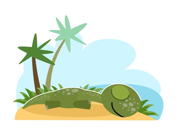 小恐龙幼崽在睡觉。白色背景上的孤立物体。开朗善良的小动物恐龙。漫画平面风格。史前爬行动物。有趣。说明向量图片下载