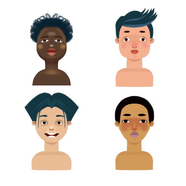 一组卡通男孩的化身图片下载