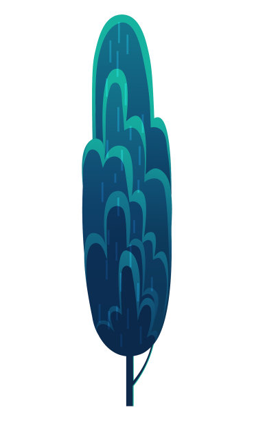 高大的落叶树孤立在蓝色的森林图片下载