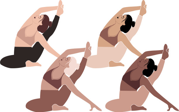 瑜伽姿态多样的女性阶层的人们运动图片下载