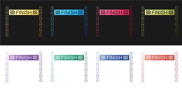 设置色带在终点线图标隔离上图片下载