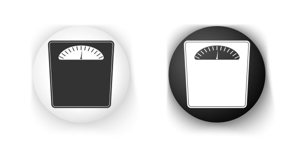 黑白浴室秤图标孤立上图片下载