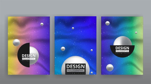 全息抽象页面模板设置复古波浪glitch创意潮人，霓虹灯和柔和的梯度颜色。图片下载