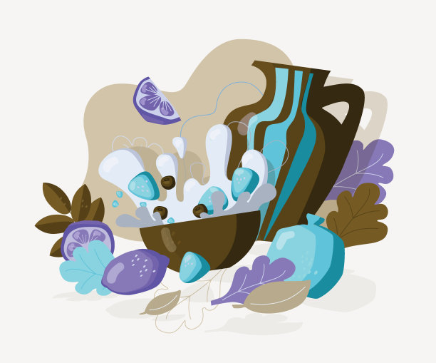 水果酸奶。洒上牛奶、浆果和水果。图片下载