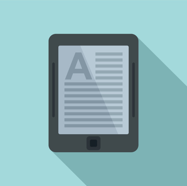 图书馆平板阅读器图标平面风格图片下载