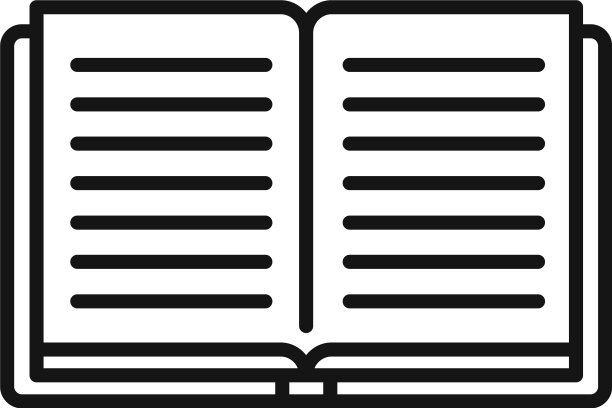 开放图书馆教育书籍图标大纲风格图片下载