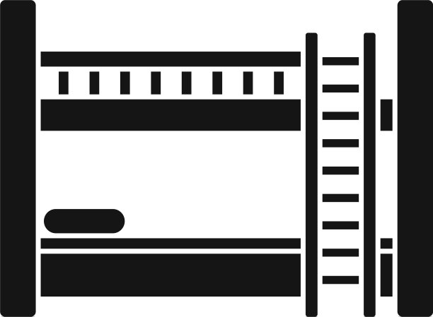 酒店双层床图标简约风格图片下载