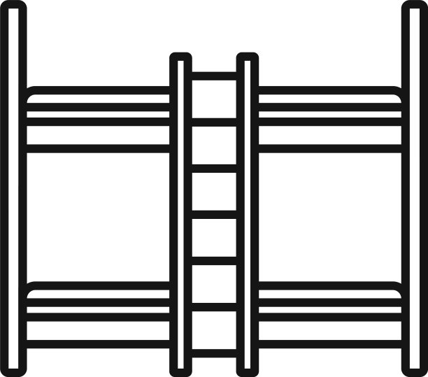 儿童双层床图标轮廓风格图片下载