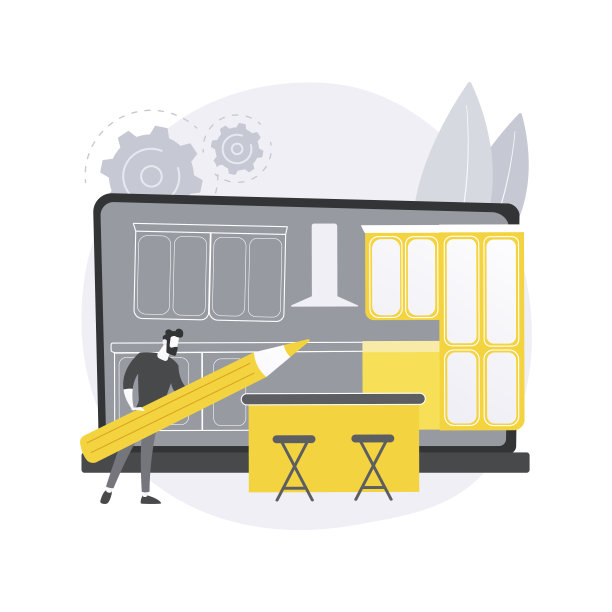 定制厨房抽象概念矢量插图。图片下载