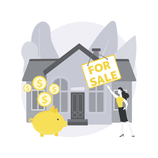 房屋出售抽象概念矢量插图。图片下载