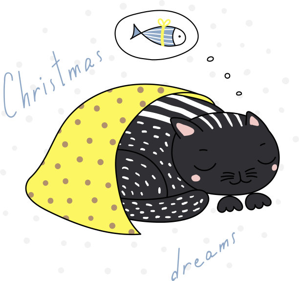 可爱的圣诞猫贺卡图片下载