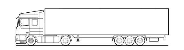 轮廓卡车卡车与半挂车侧视图图片下载