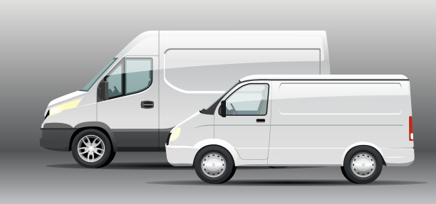 设置现实的交付货车模型模板图片下载