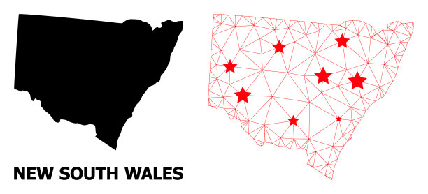 2d多边形地图新南威尔斯与红星图片下载