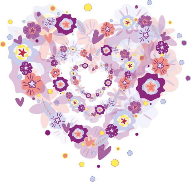 深色背景上的心花图片下载