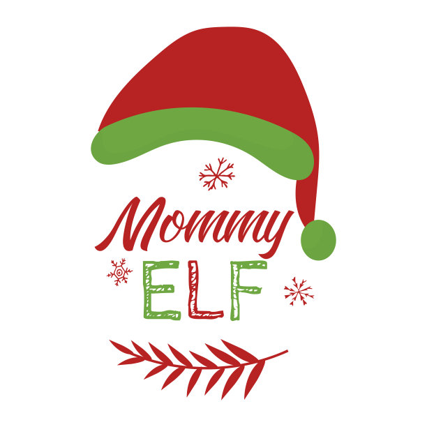 装饰上印有小精灵的帽子和雪花图片下载