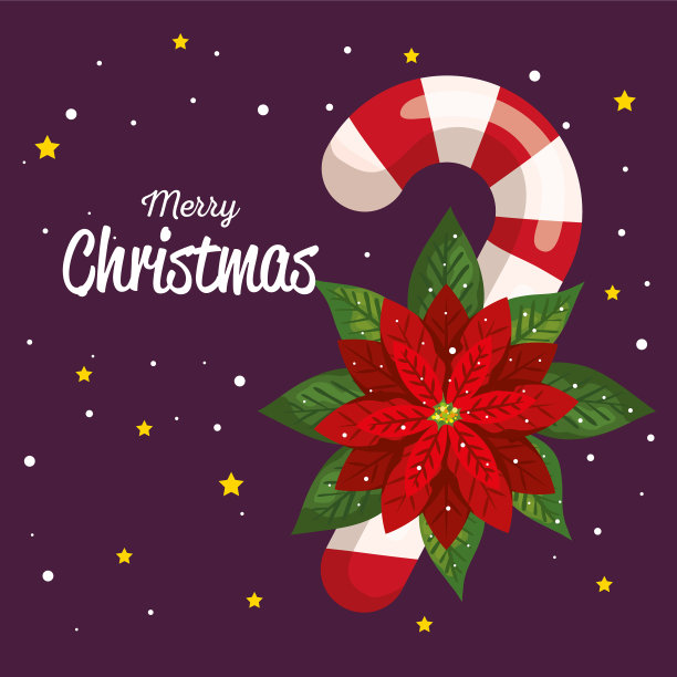 圣诞糖果手杖花装饰图片下载