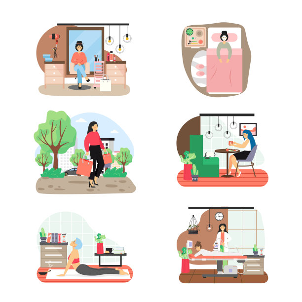 3月8日妇女节set flat isolated图片下载