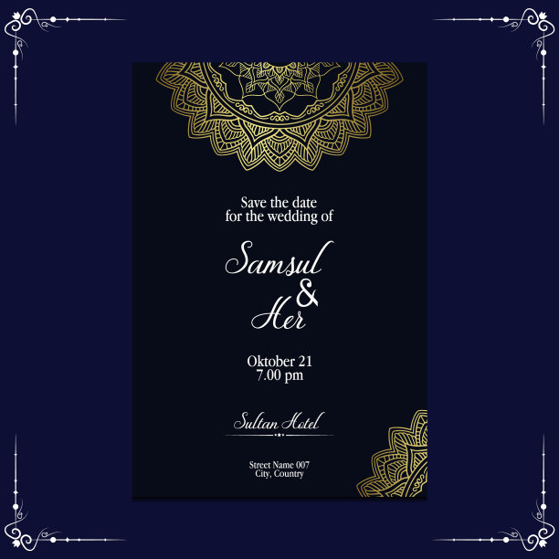 豪华曼陀罗背景与金色阿拉伯图案图片下载