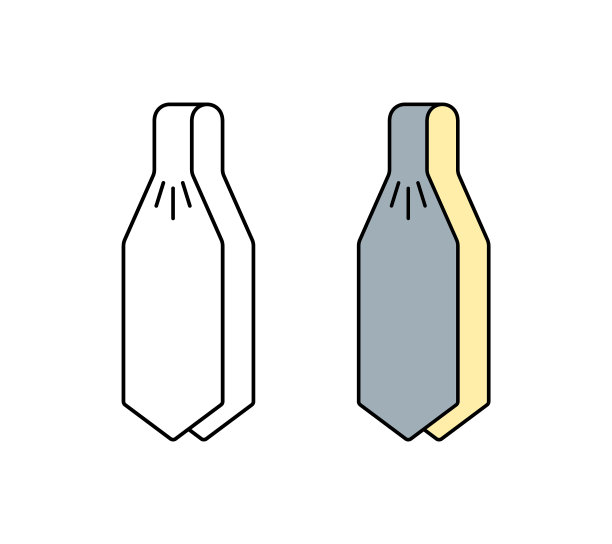 领带。线性图标和彩色版本。黑色简单插图的男人的复古领带图片下载