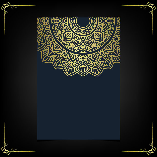 奢华的黄金曼陀罗华丽的背景婚礼图片下载