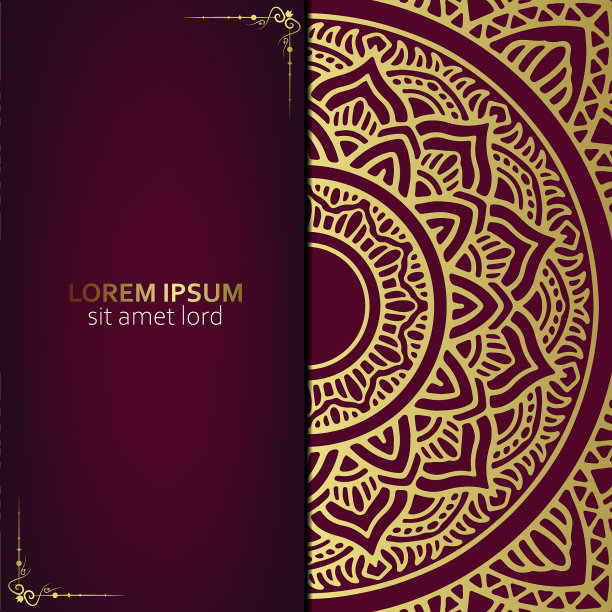 奢华的黄金曼陀罗华丽的背景婚礼图片下载