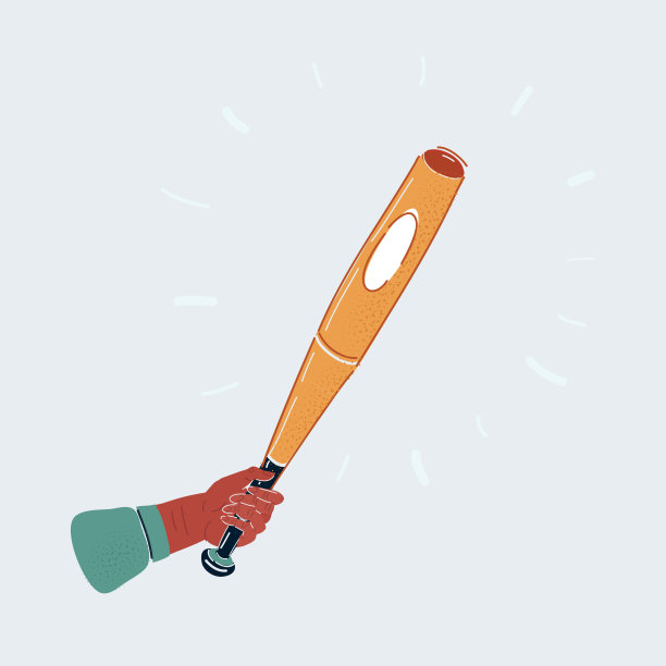 矢量插图的手握棒球棒。手的暴力关闭图片下载