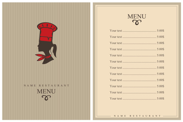 餐厅的菜单设计图片下载