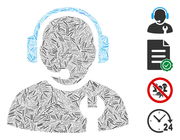 线路服务运营商图标马赛克图片下载