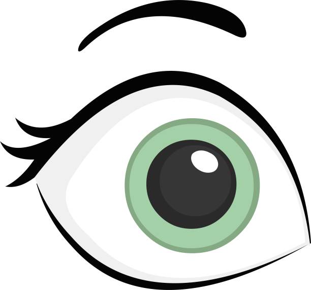 绿色眼睛的表情矢量插图图片下载