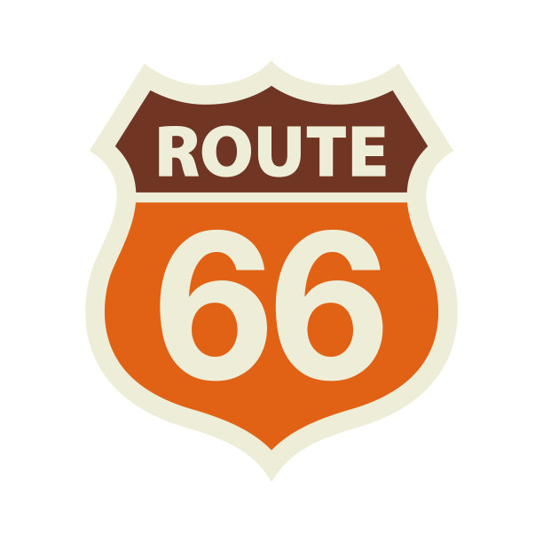 66号公路的迹象。的排版。复古的风格。矢量插图孤立在白色背景。图片下载