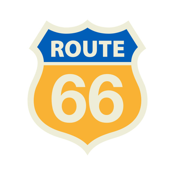 66号公路的迹象。的排版。复古的风格。矢量插图孤立在白色背景。图片下载